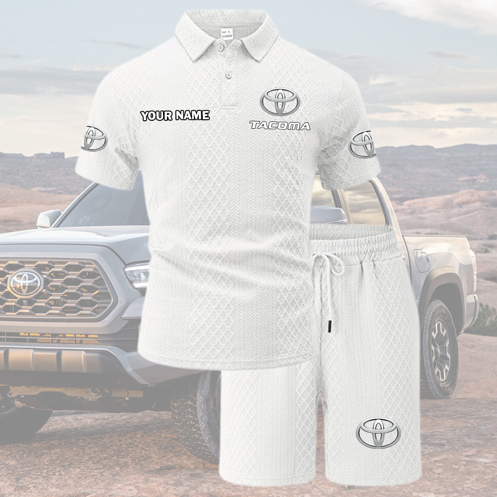 Tacoma Tracksuit Men's Leisure 2-Piece Polo Shirt Short Sleeve Jacquard Custom Name - Image 7