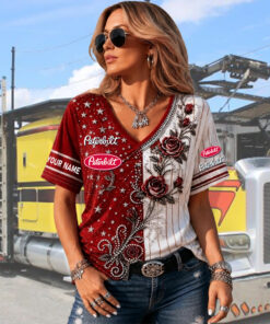 Peterbilt Custom Name Woman V-Neck Shirt