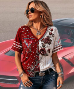 Corvette Custom Name Woman V-Neck Shirt