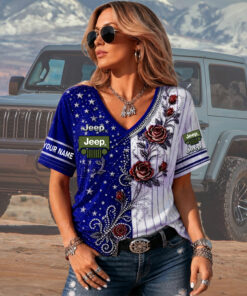 Jeep Custom Name Woman V-Neck Shirt