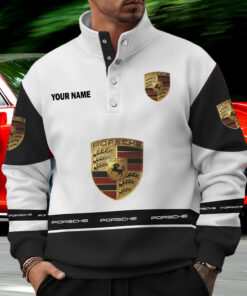 Porsche Custom Name Quarter Button Pullover Sweatshirt