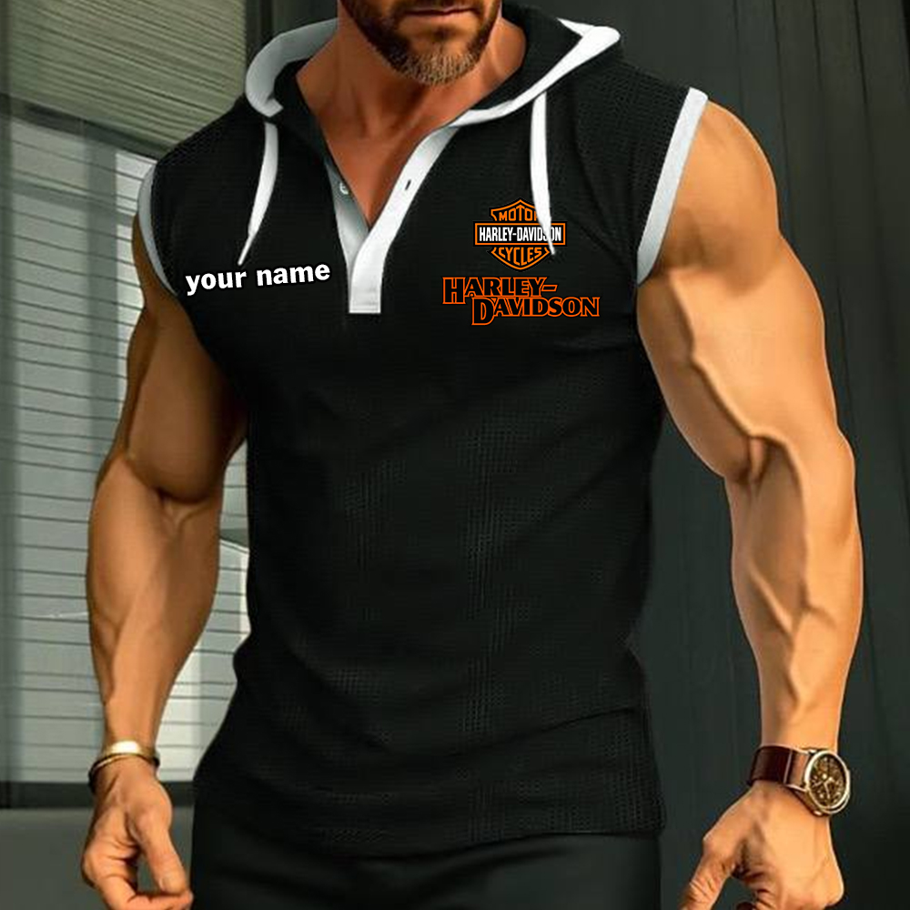 HD Sleeveless Hooded Muscle Fit Custom Name