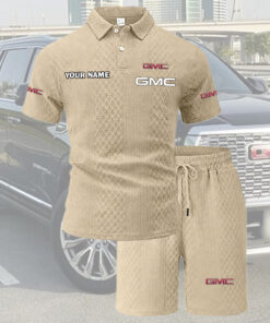 GMC Tracksuit Men's Leisure 2-Piece Polo Shirt Short Sleeve Jacquard
