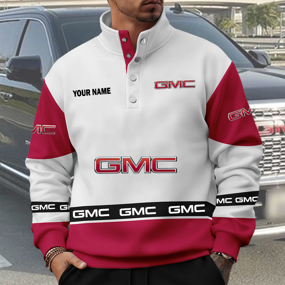 GMC Custom Name Quarter Button Pullover Sweatshirt - Image 2
