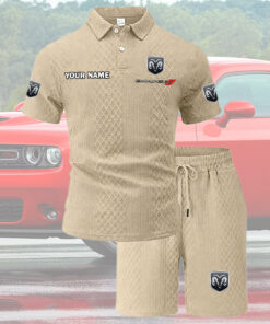 Dodge Tracksuit Men's Leisure 2-Piece Polo Shirt Short Sleeve Jacquard
