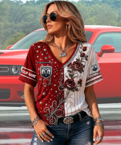 Dodge Custom Name Woman V-Neck Shirt