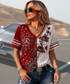 Mercedes Custom Name Woman V-Neck Shirt