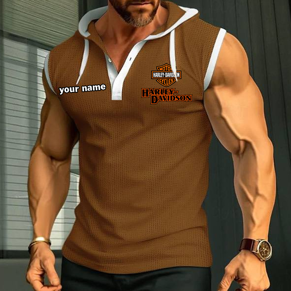 HD Sleeveless Hooded Muscle Fit Custom Name - Image 3