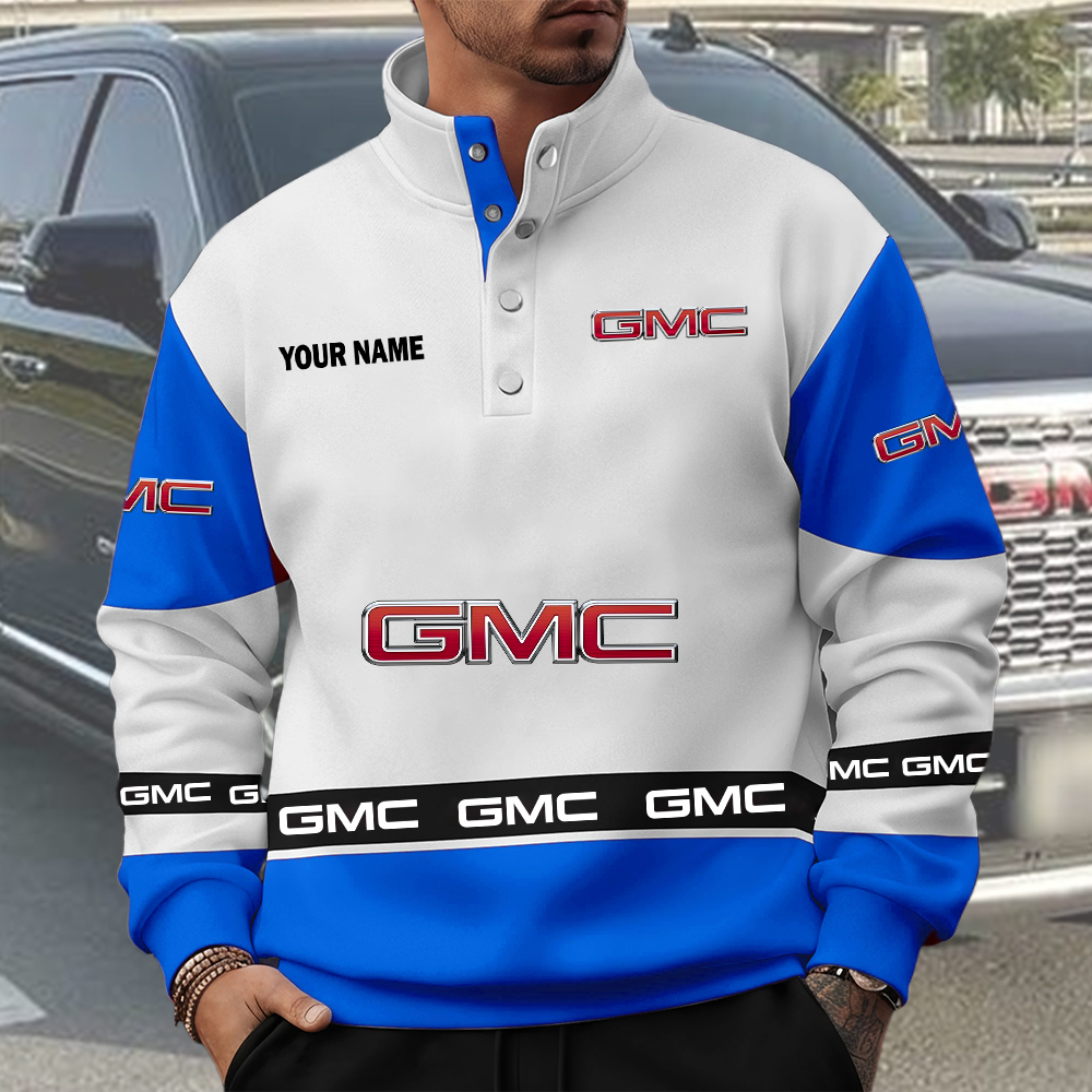 GMC Custom Name Quarter Button Pullover Sweatshirt - Image 4