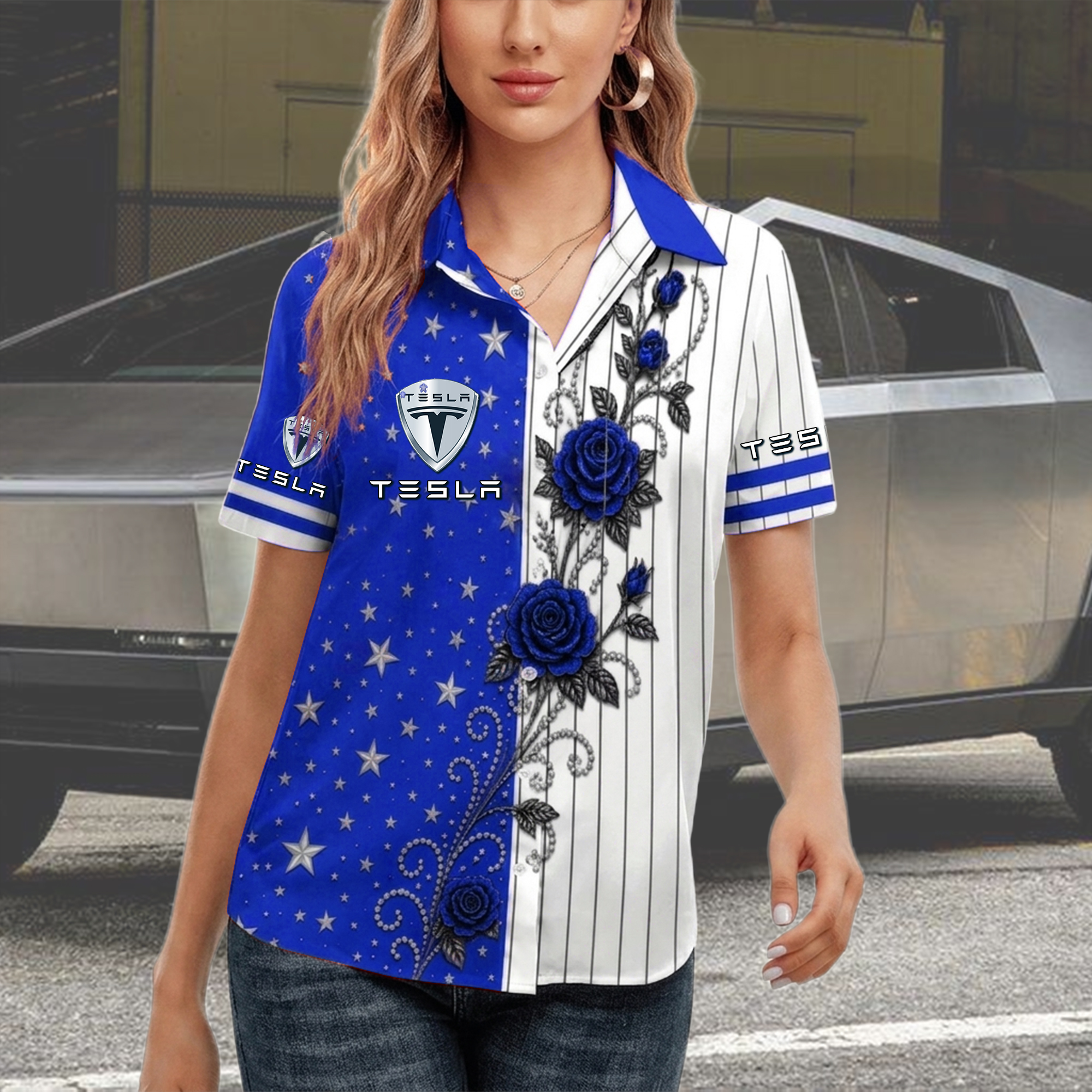 Tesla Women Short Sleeve Shirt - Image 4