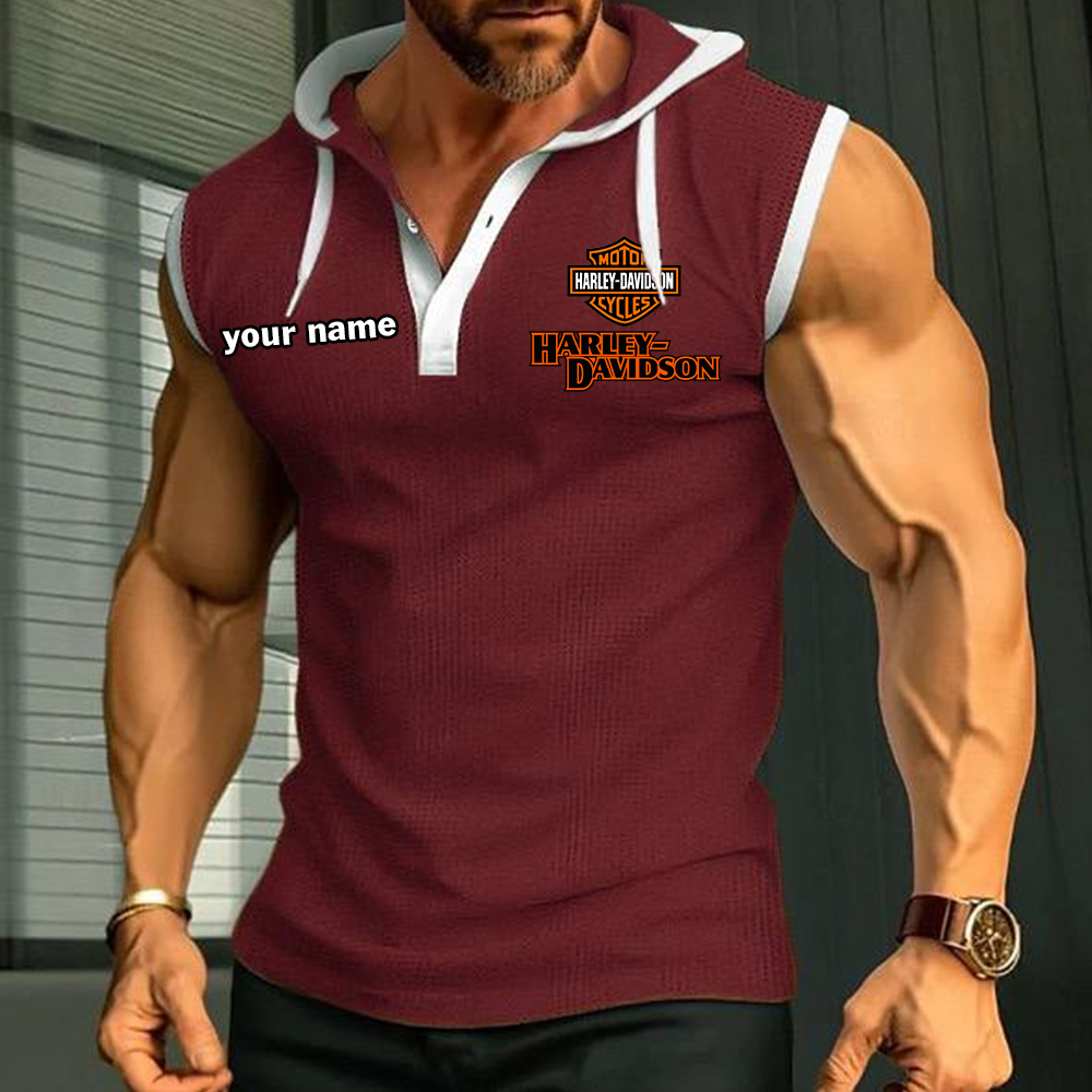 HD Sleeveless Hooded Muscle Fit Custom Name - Image 5
