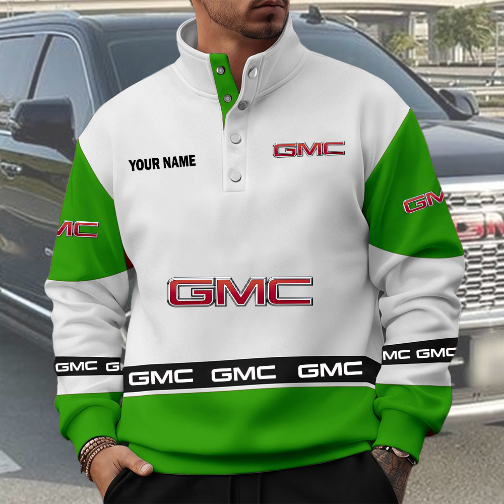 GMC Custom Name Quarter Button Pullover Sweatshirt - Image 5