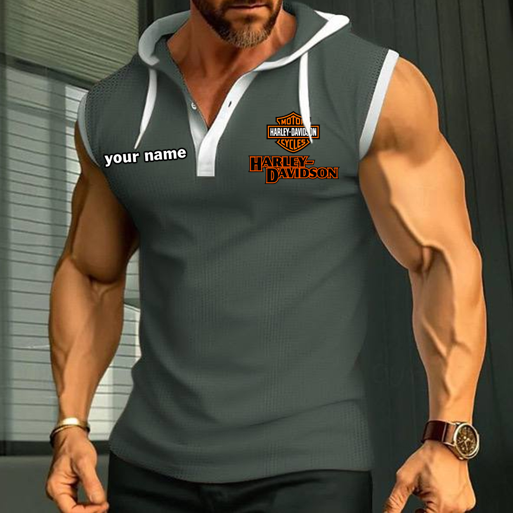 HD Sleeveless Hooded Muscle Fit Custom Name - Image 6
