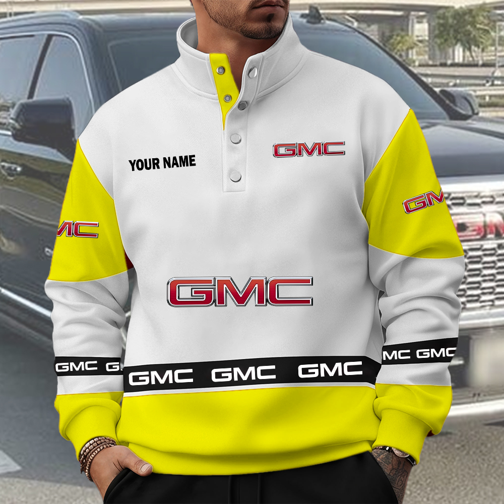 GMC Custom Name Quarter Button Pullover Sweatshirt - Image 6