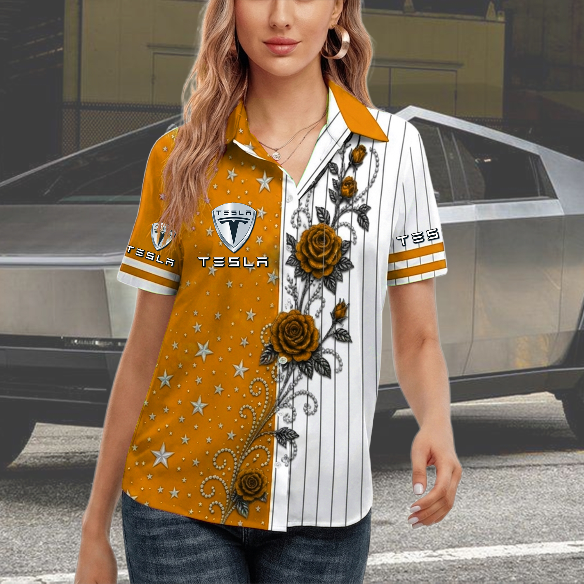Tesla Women Short Sleeve Shirt - Image 6