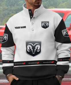 Dodge Custom Name Quarter Button Pullover Sweatshirt