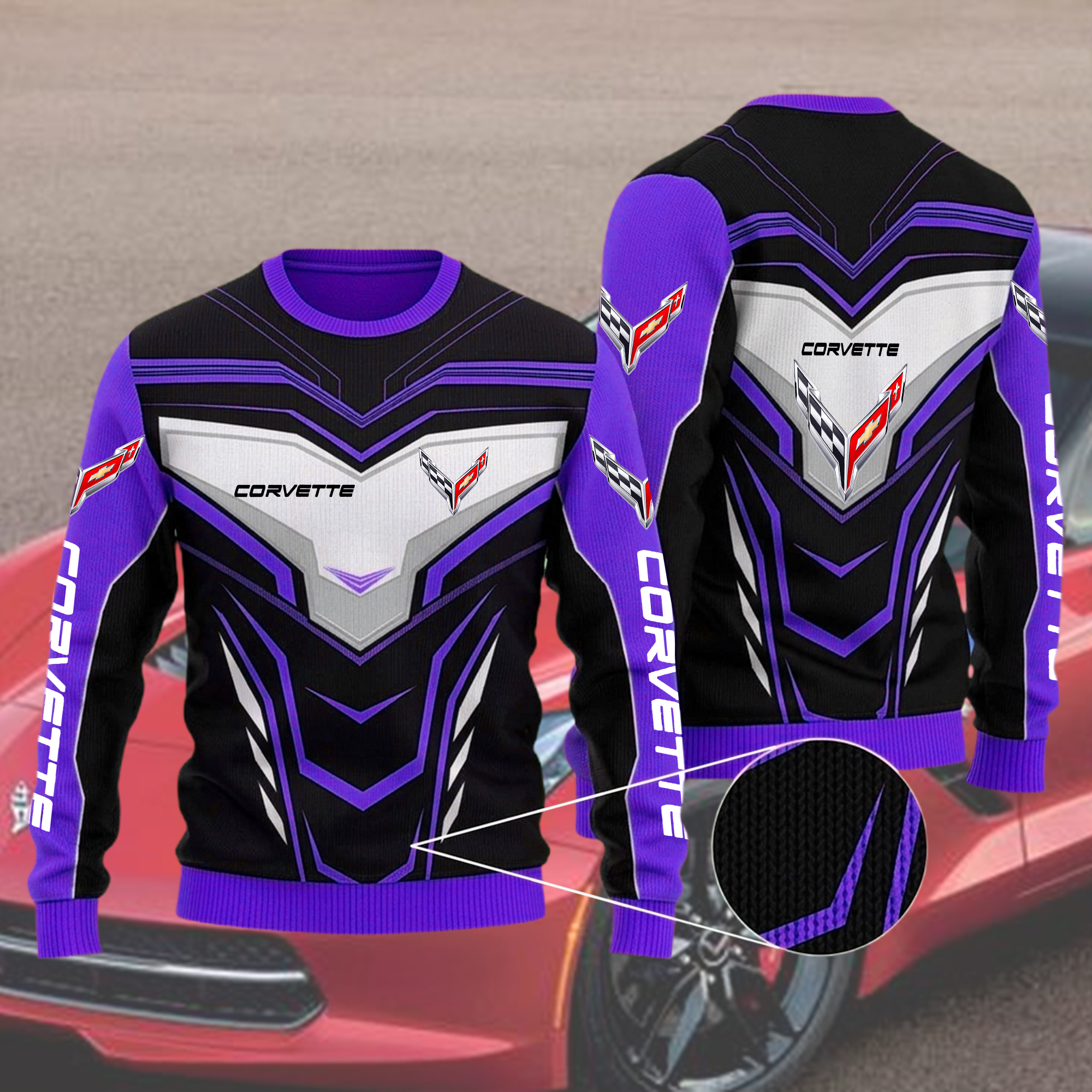 Corvette Ugly Xmas Sweater - Image 6