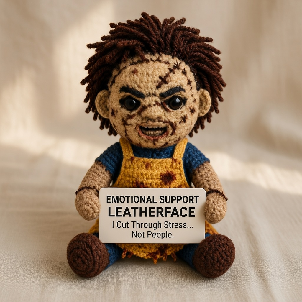 Leatherface Crochet Doll, Handmade Halloween, Gift for Horror Fans