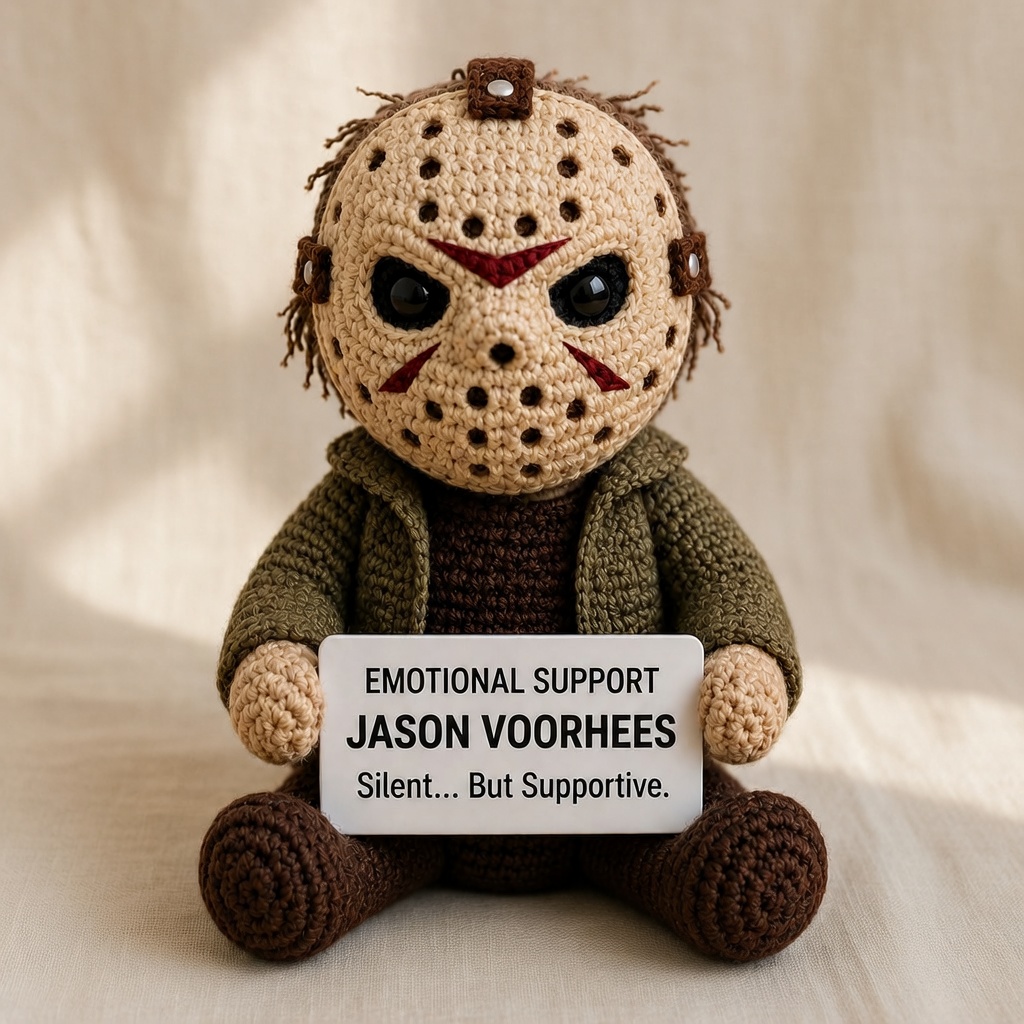 Jason Voorhees Crochet Doll, Handmade Halloween, Gift for Horror Fans