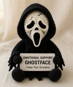 Ghostface Crochet Doll, Handmade Halloween, Gift for Horror Fans