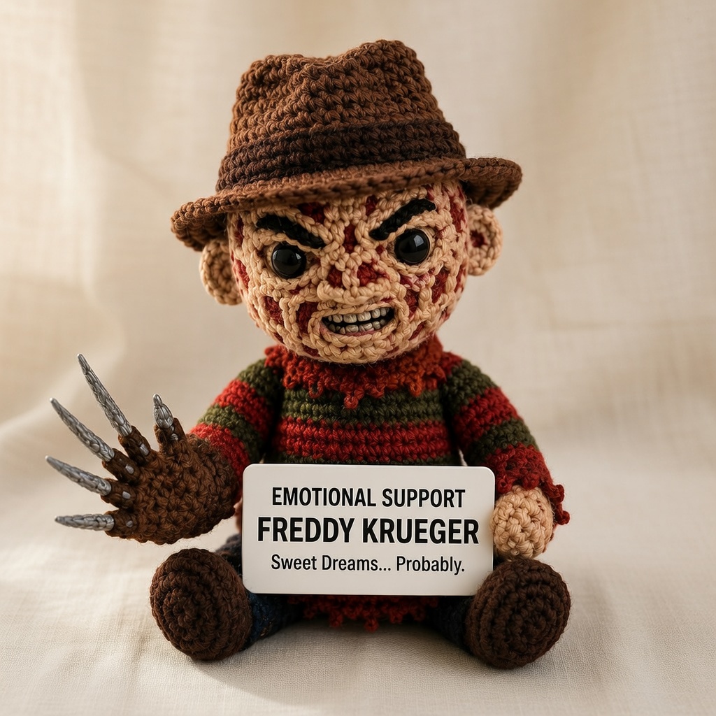 Freddy Krueger Crochet Doll, Handmade Halloween, Gift for Horror Fans