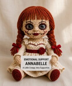 Annabelle Crochet Doll, Handmade Halloween, Gift for Horror Fans