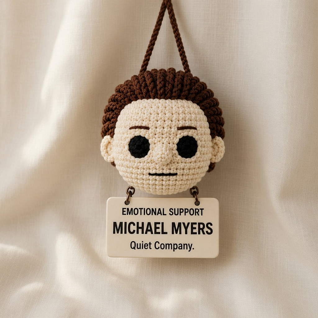 Michael Myers Crochet, Car Hanging Ornament, Handmade Horror