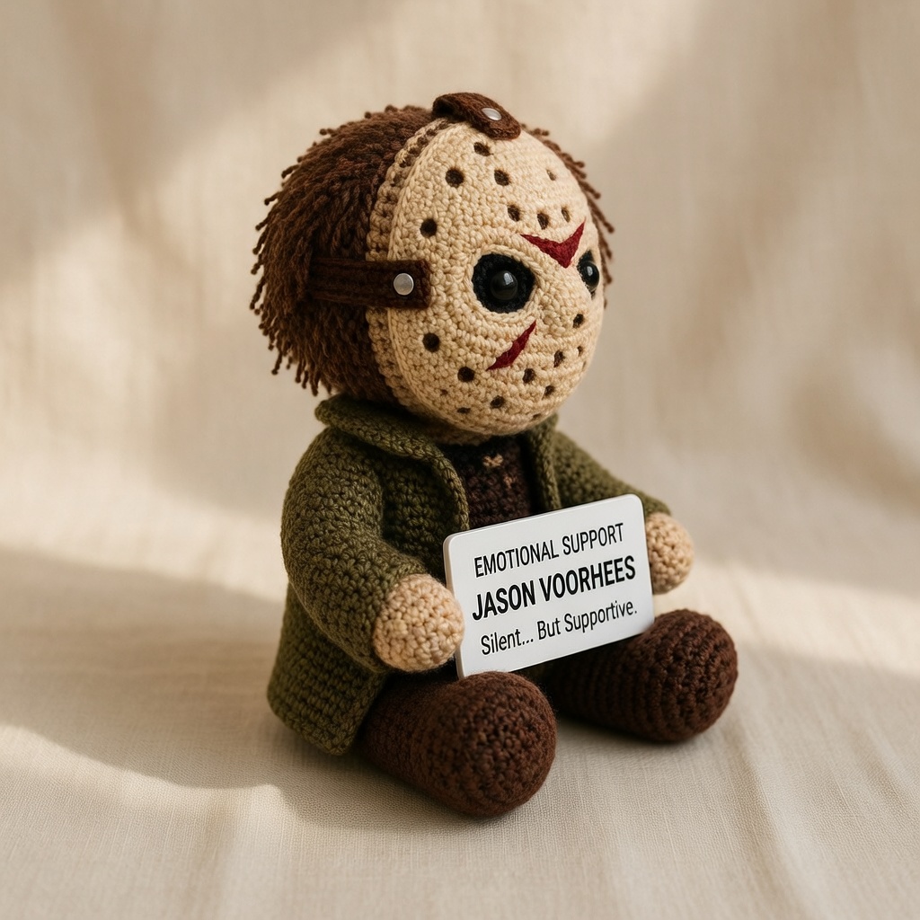 Jason Voorhees Crochet Doll, Handmade Halloween, Gift for Horror Fans - Image 3