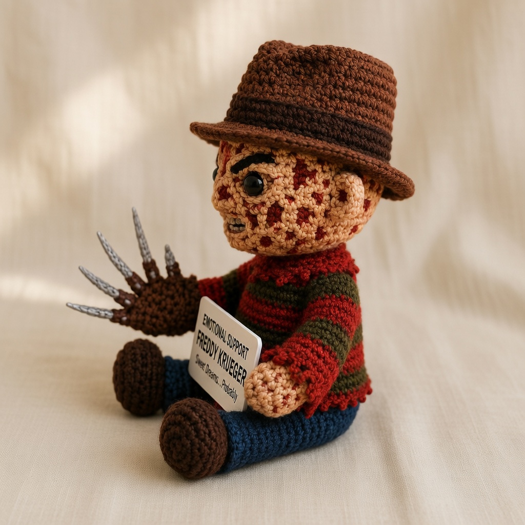 Freddy Krueger Crochet Doll, Handmade Halloween, Gift for Horror Fans - Image 3