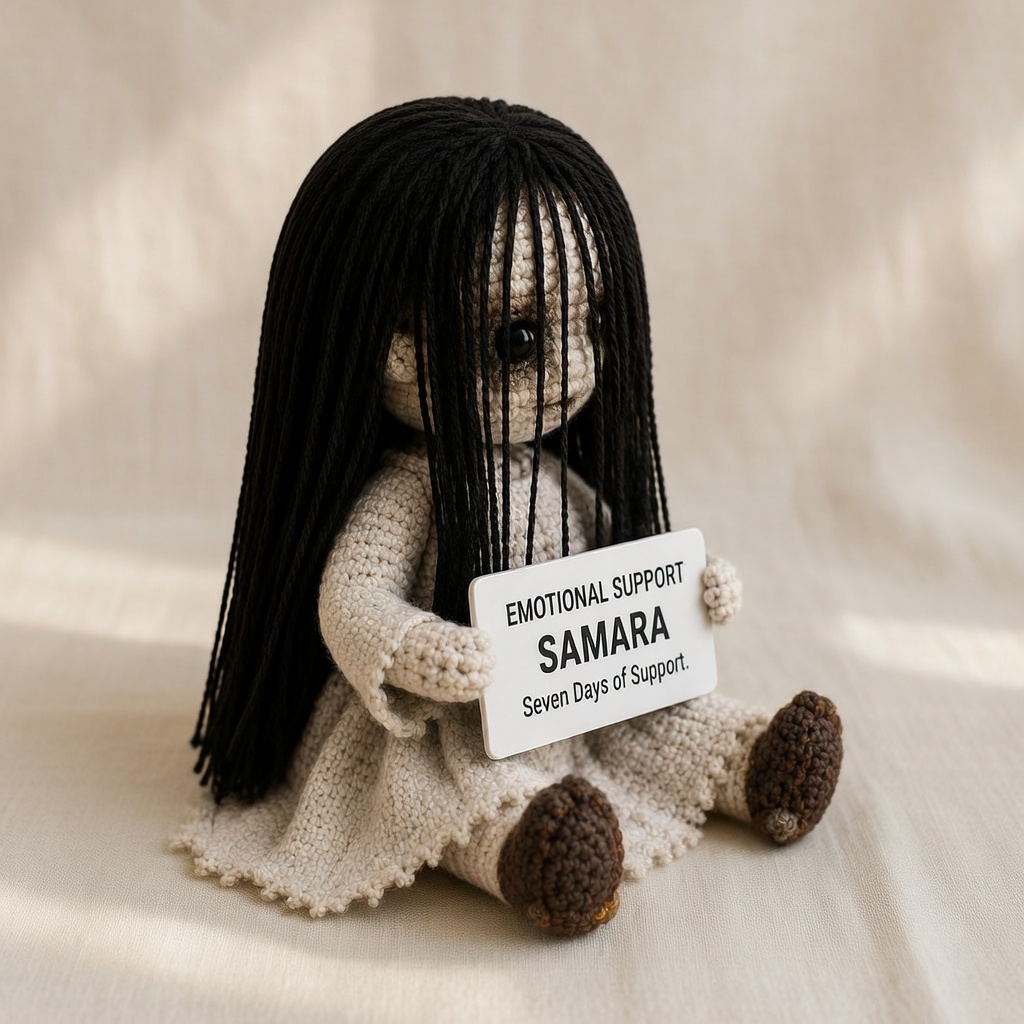 Samara Crochet Doll, Handmade Halloween, Gift for Horror Fans - Image 4