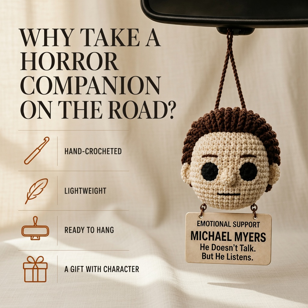 Art the Clown Crochet, Car Hanging Ornament, Handmade Horror Gift - Image 6