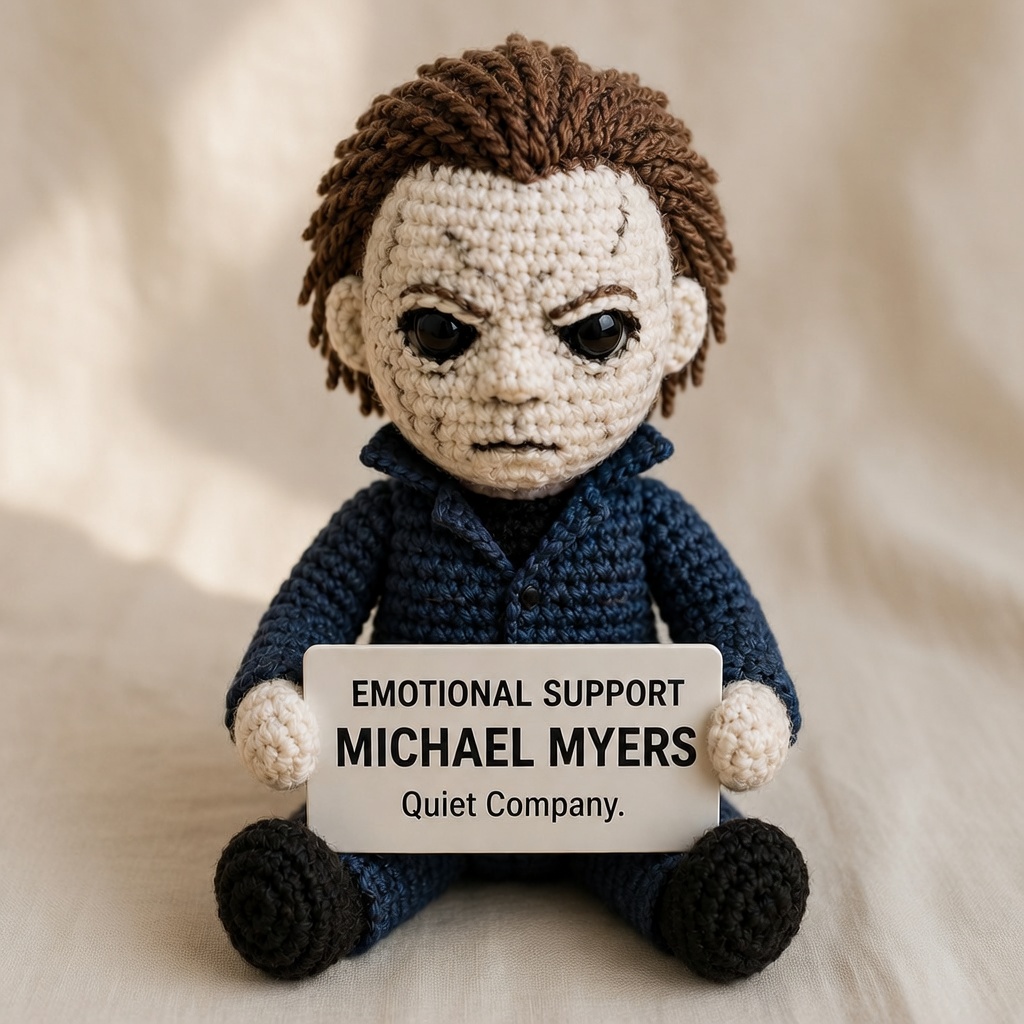 Michael Myers Crochet Doll, Handmade Halloween, Gift for Horror Fans