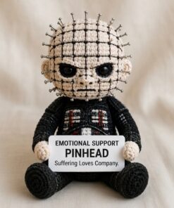 Pinhead Crochet Doll, Handmade Halloween, Gift for Horror Fans