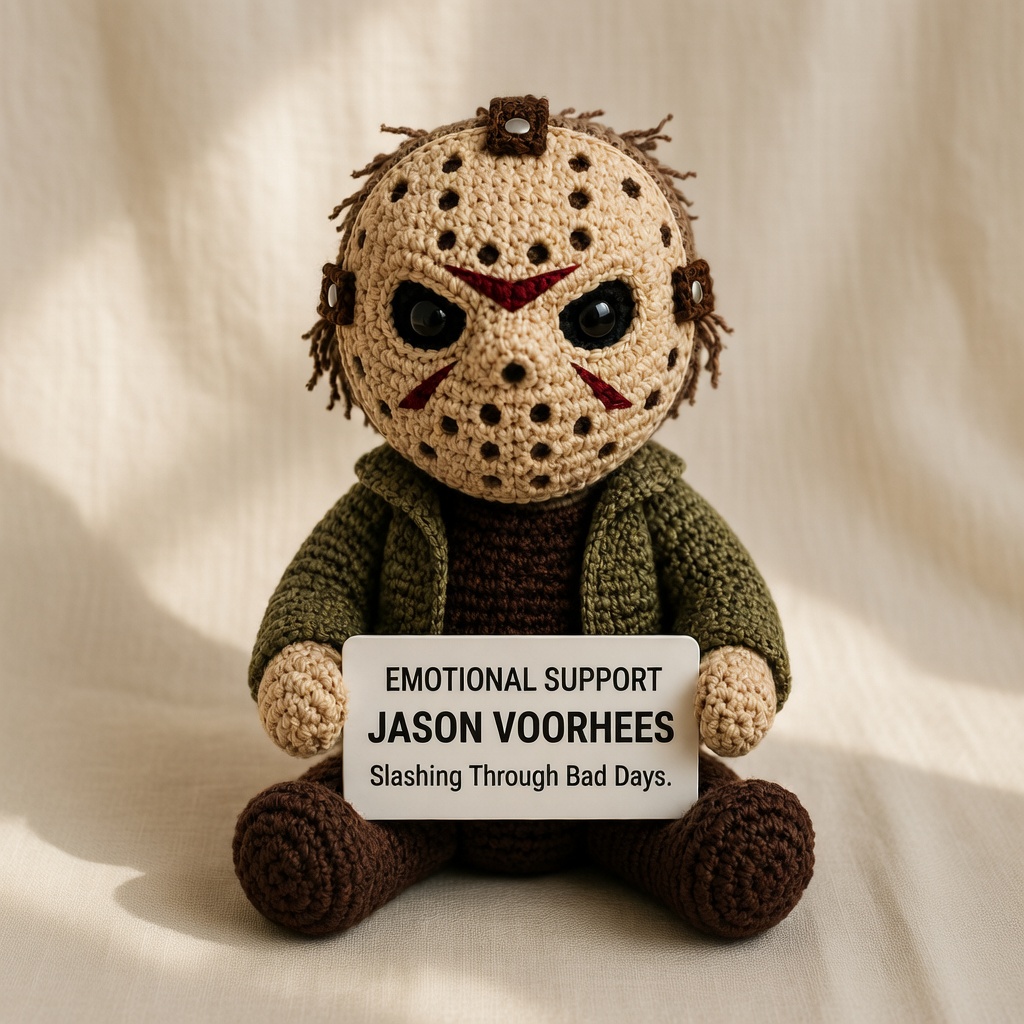 Jason Voorhees Crochet Doll, Handmade Halloween, Gift for Horror Fans