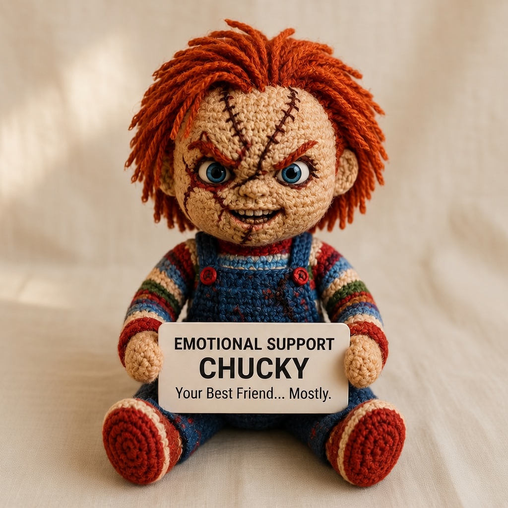 Chucky Crochet Doll, Handmade Halloween, Gift for Horror Fans