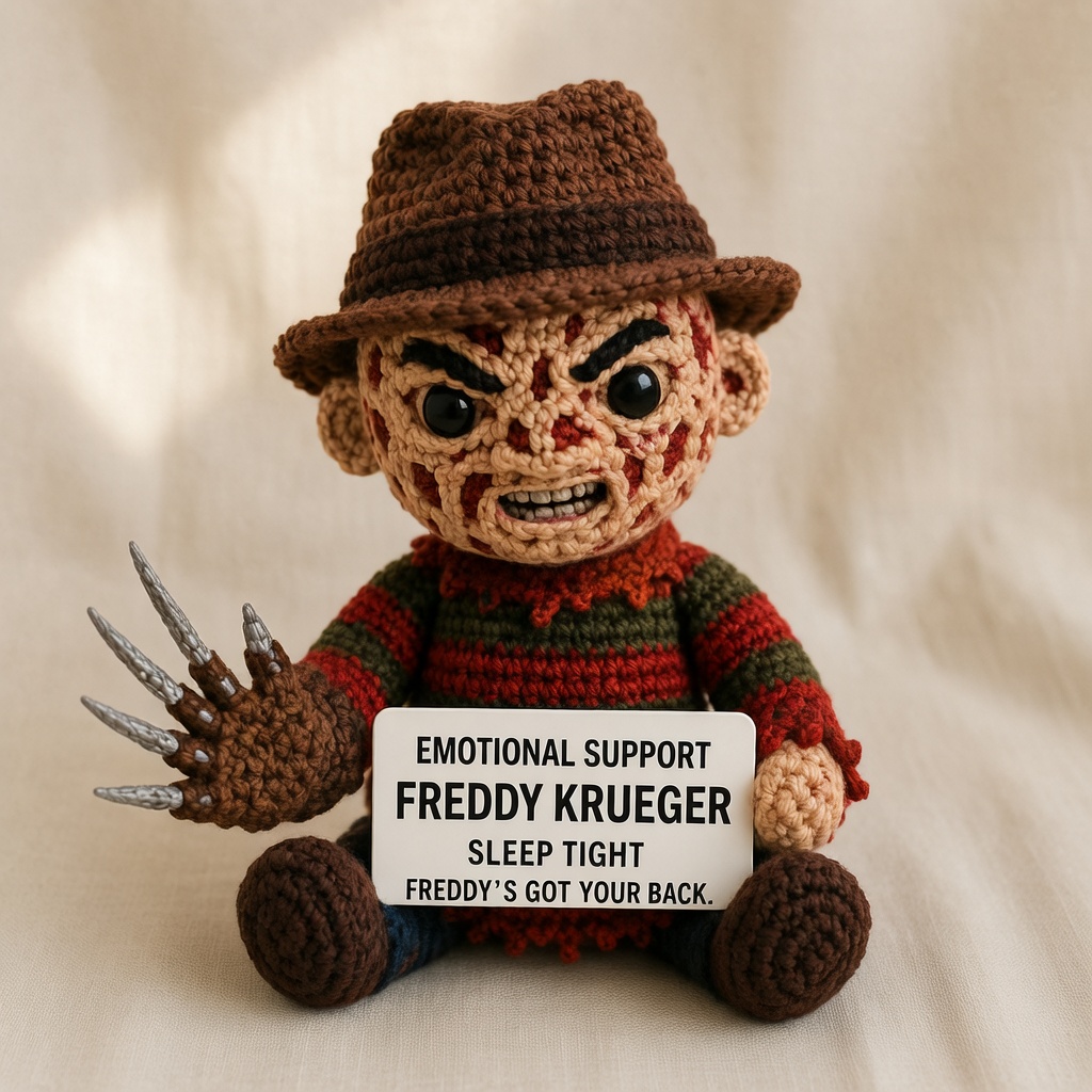 Freddy Krueger Crochet Doll, Handmade Halloween, Gift for Horror Fans
