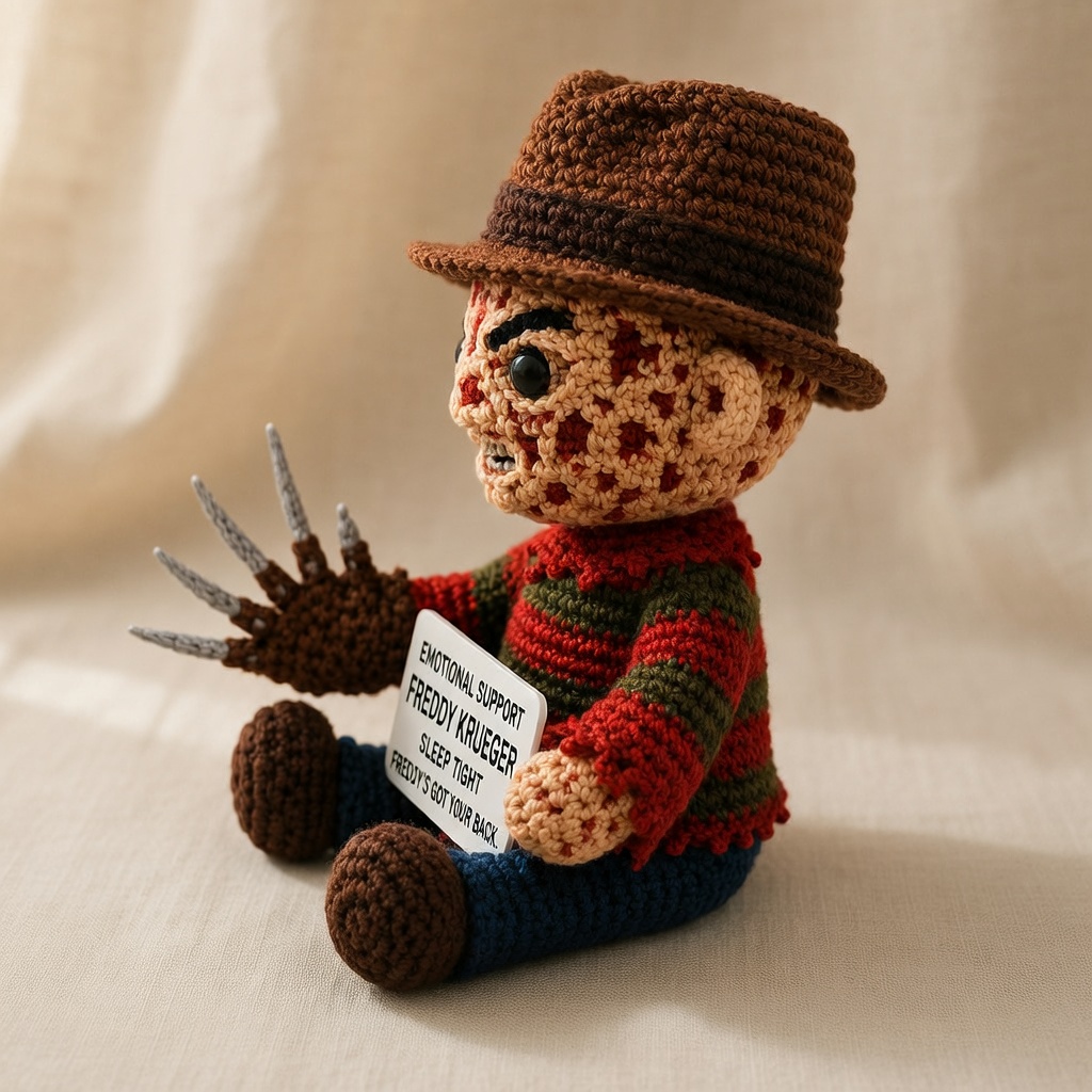 Freddy Krueger Crochet Doll, Handmade Halloween, Gift for Horror Fans - Image 3