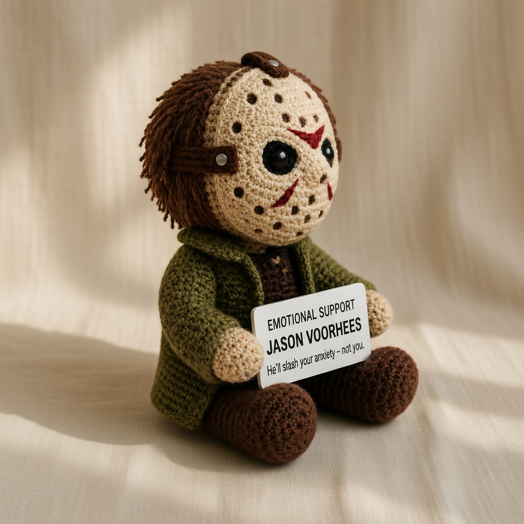 Jason Voorhees Crochet Doll, Handmade Halloween, Gift for Horror Fans - Image 4