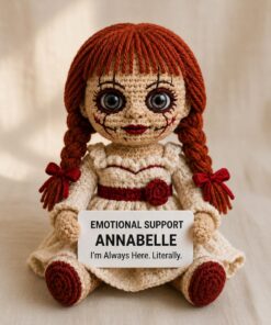 Annabelle Crochet Doll, Handmade Halloween, Gift for Horror Fans
