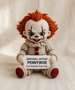 Pennywise Crochet Doll, Handmade Halloween, Gift for Horror Fans