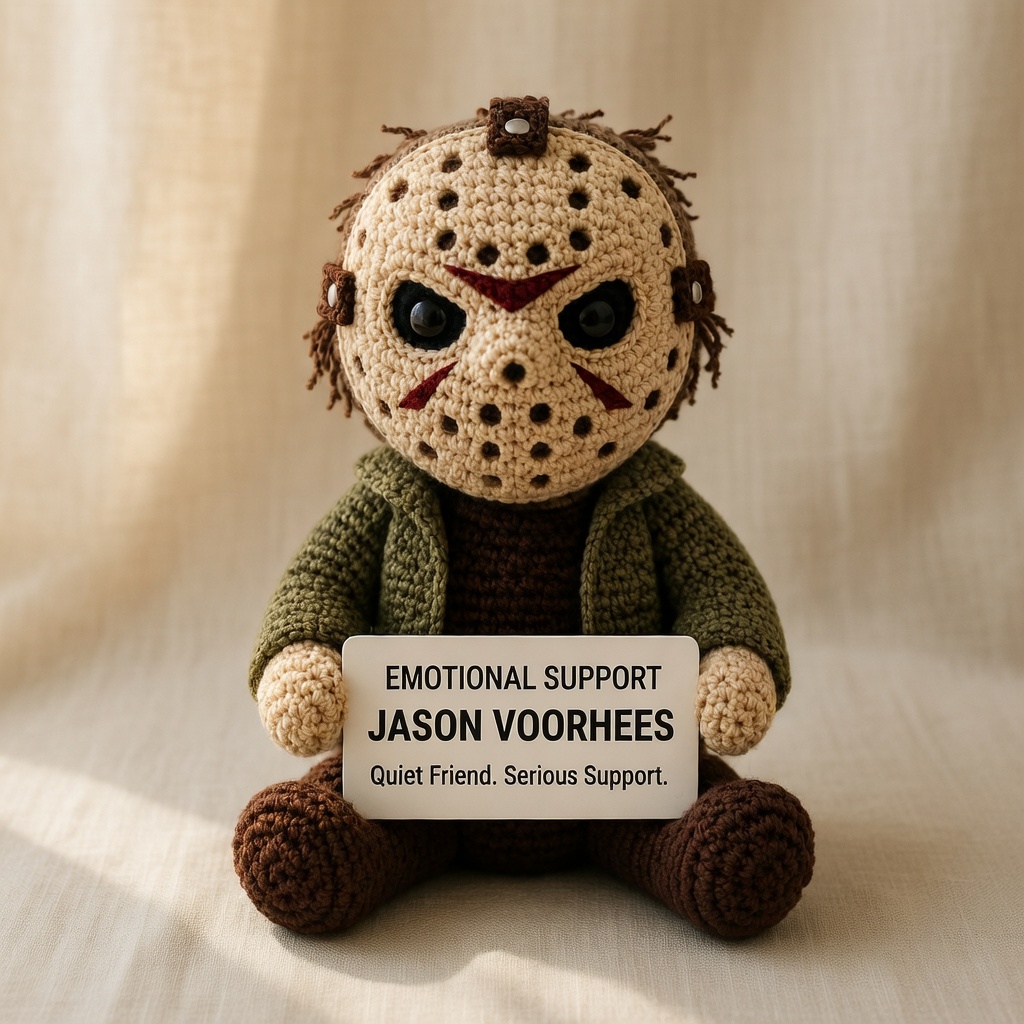 Jason Voorhees Crochet Doll, Handmade Halloween, Gift for Horror Fans