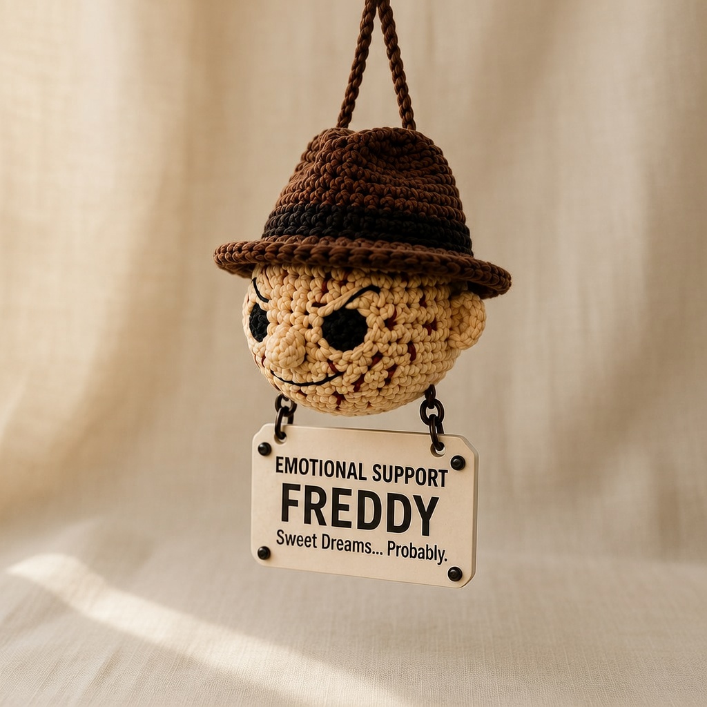 Freddy Krueger Crochet, Car Hanging Ornament, Handmade Horror Gift - Image 3