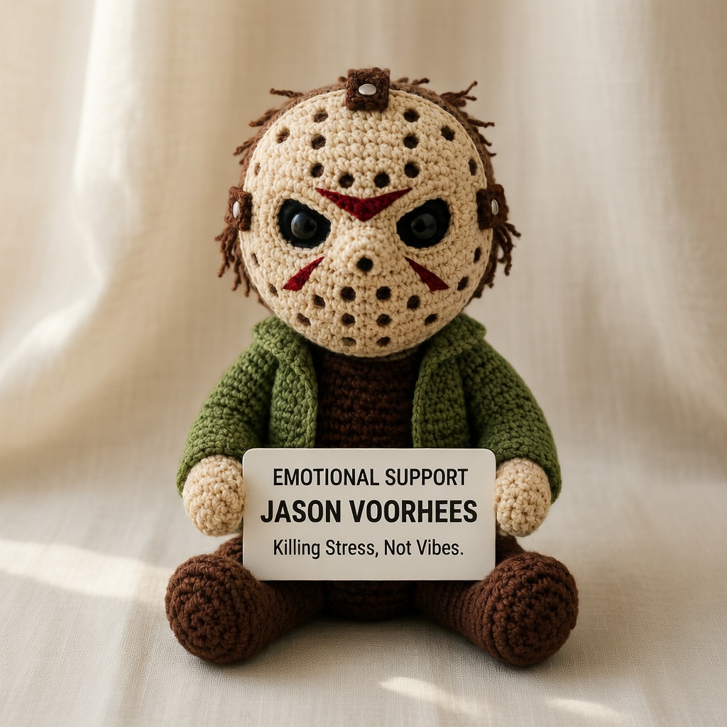Jason Voorhees Crochet Doll, Handmade Halloween, Gift for Horror Fans