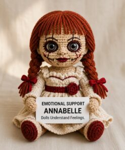 Annabelle Crochet Doll, Handmade Halloween, Gift for Horror Fans