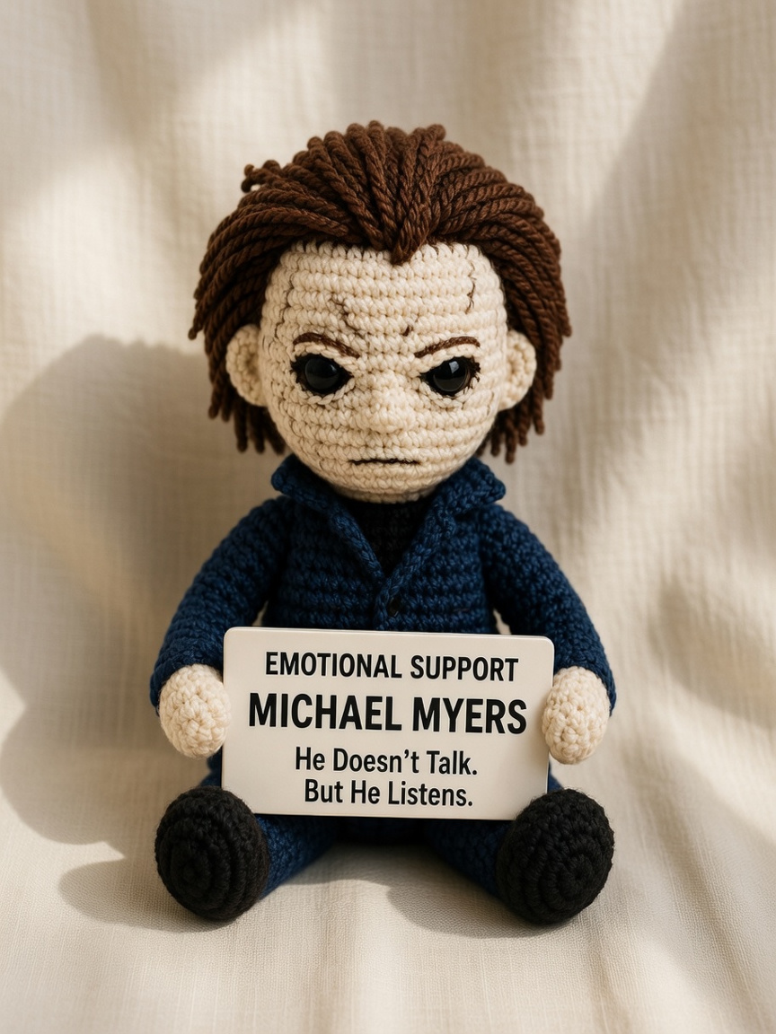 Michael Myers Crochet Doll, Handmade Halloween, Gift for Horror Fans