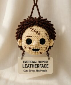 Leatherface Crochet, Car Hanging Ornament, Handmade Horror Gift