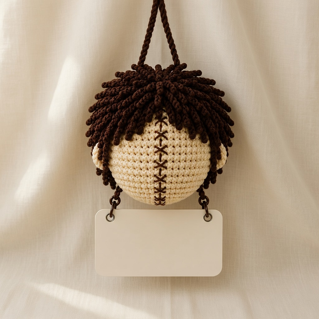 Leatherface Crochet, Car Hanging Ornament, Handmade Horror Gift - Image 3