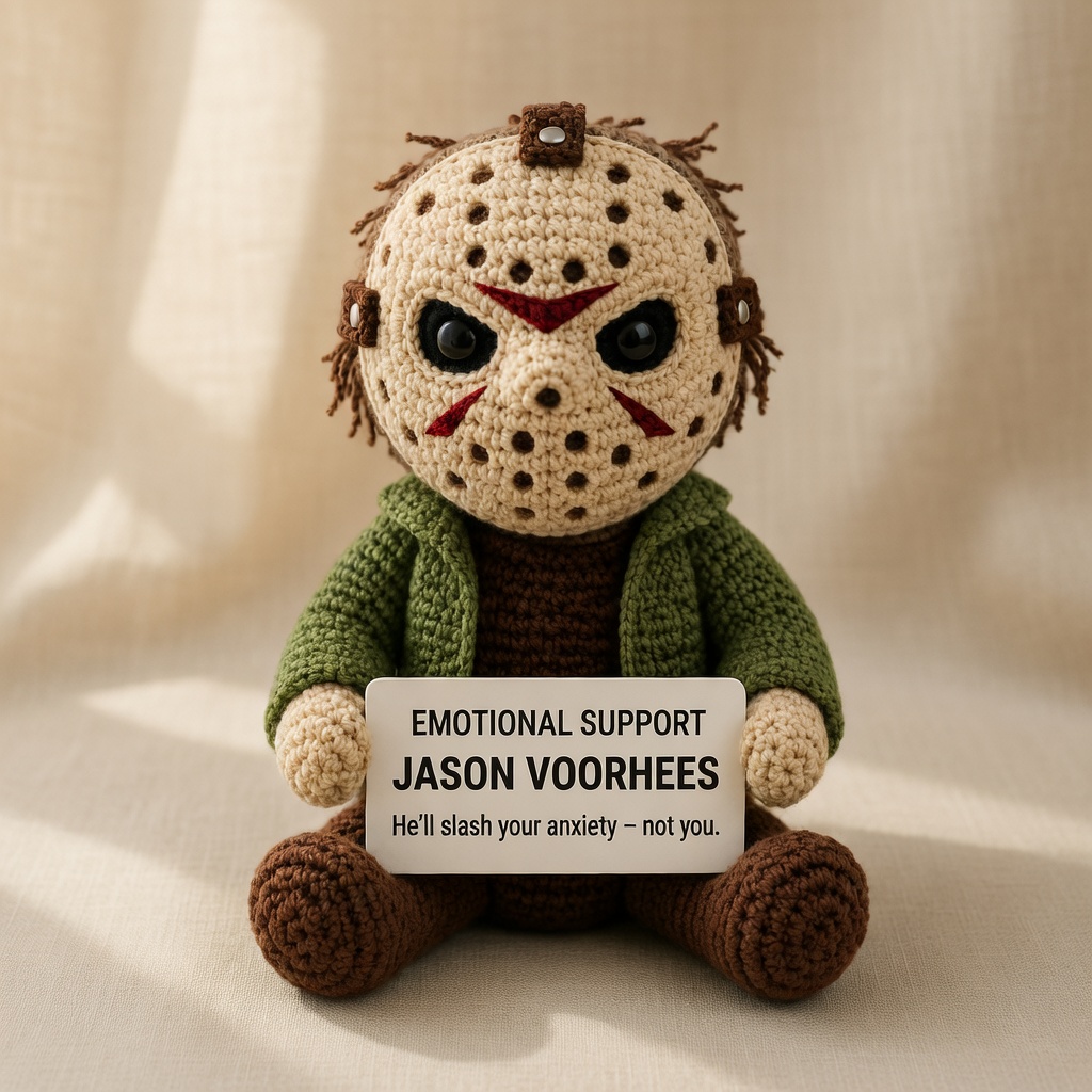 Jason Voorhees Crochet Doll, Handmade Halloween, Gift for Horror Fans