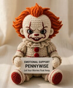 Pennywise Crochet Doll, Handmade Halloween, Gift for Horror Fans