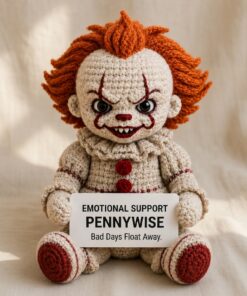 Pennywise Crochet Doll, Handmade Halloween, Gift for Horror Fans